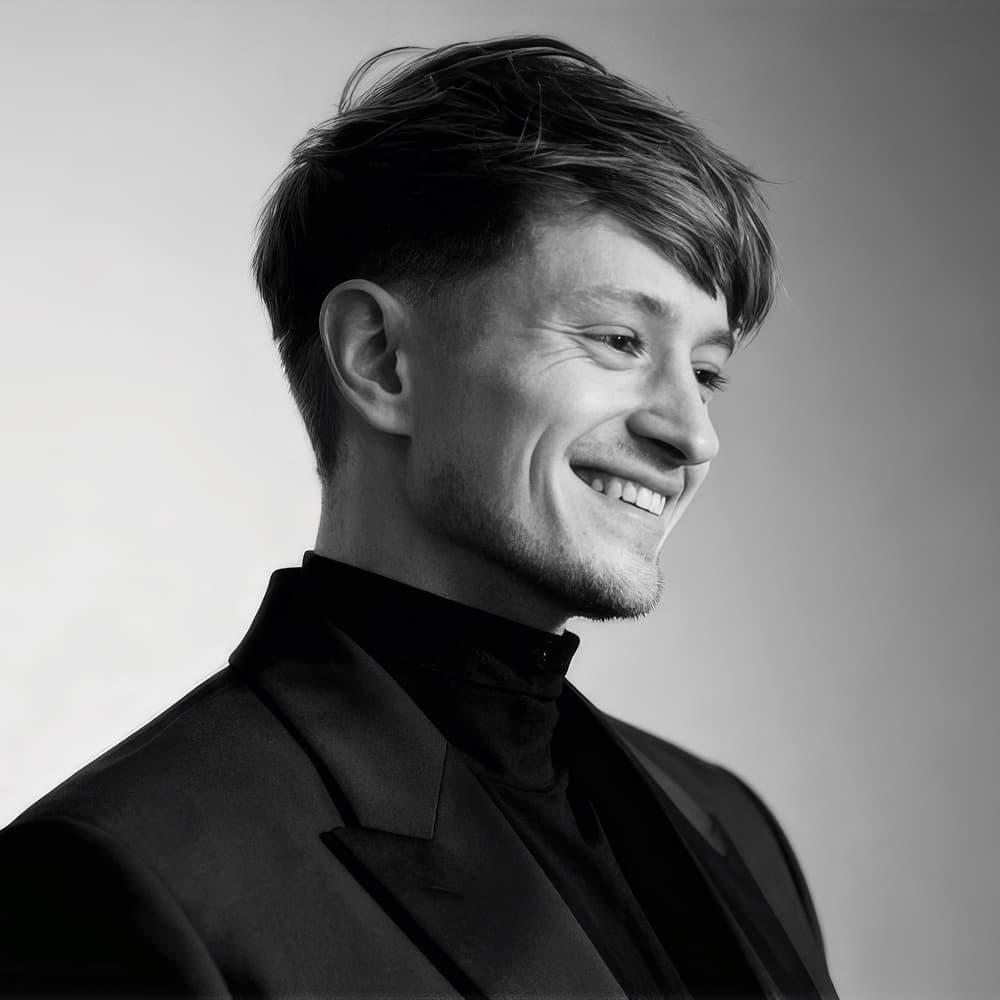 Pavel Yakubovski, black-and-white portrait